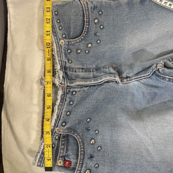 Vintage Mudd Clothing Women's Flare Blue Jeans size 1- Sm Stain, Missing Deco. - Picture 12 of 14